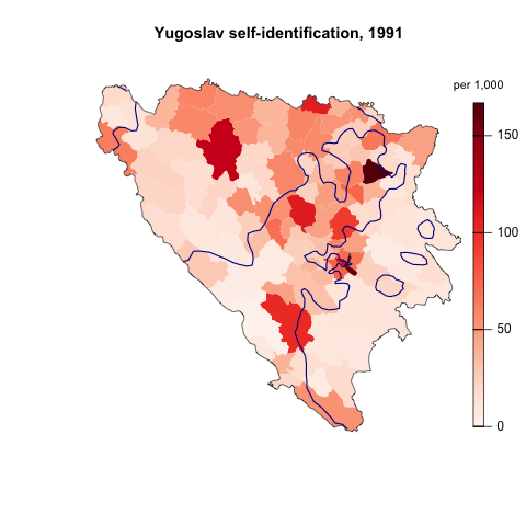 Map of Yugoslavs in Bosnia